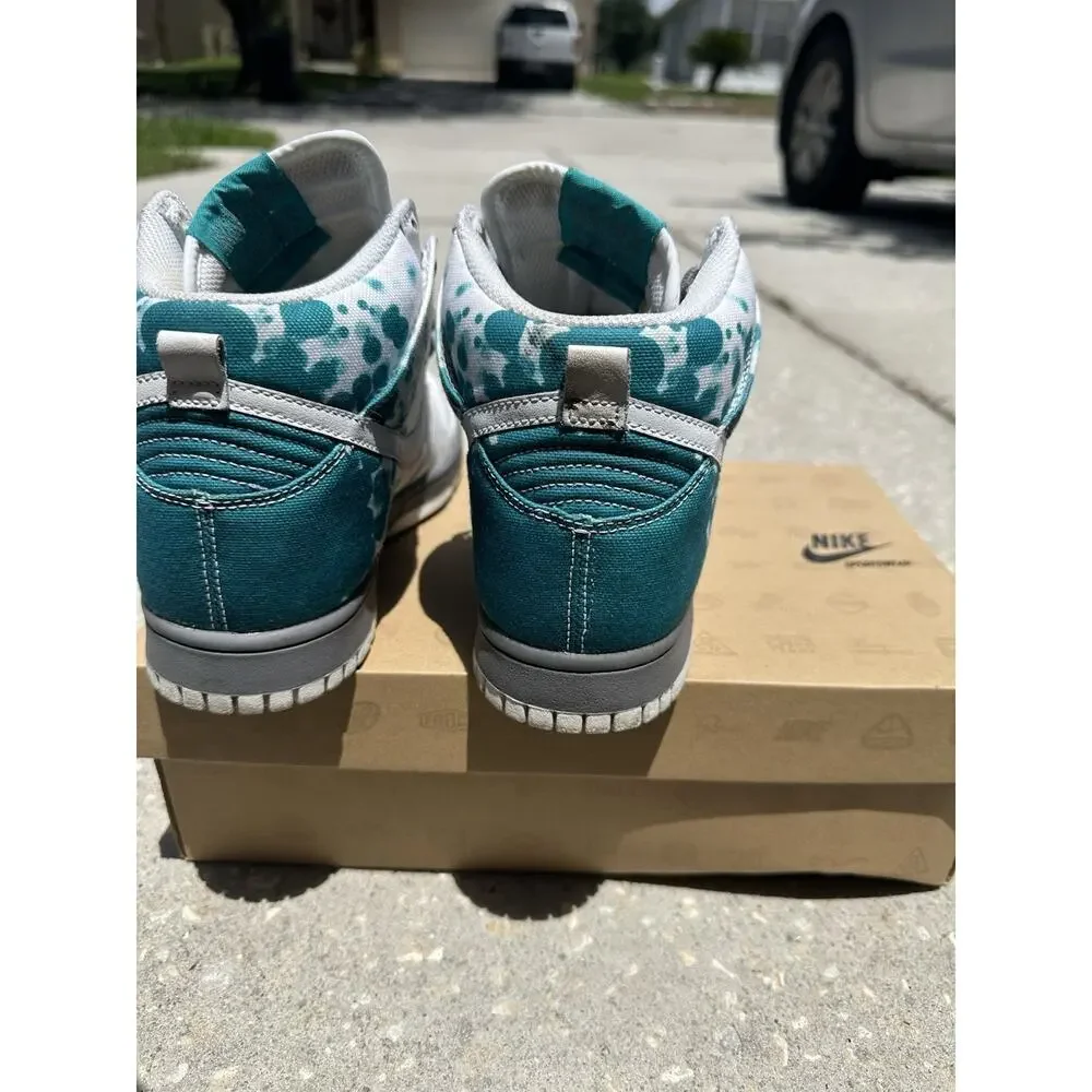 Size 8.5 WOMENS Nike Dunk High White Radiant Emerald White RARE